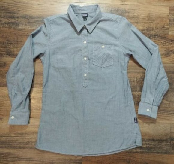 Patagonia Tops - Patagonia Featherstone Tunic Women's Medium Half Button Shirt Blue